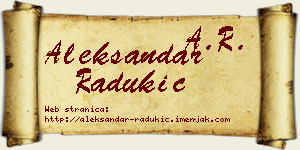 Aleksandar Radukić vizit kartica